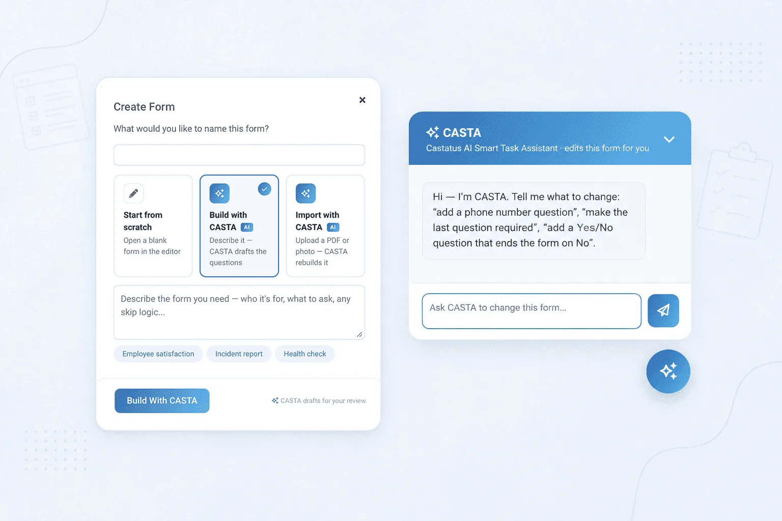 CASTA building a form