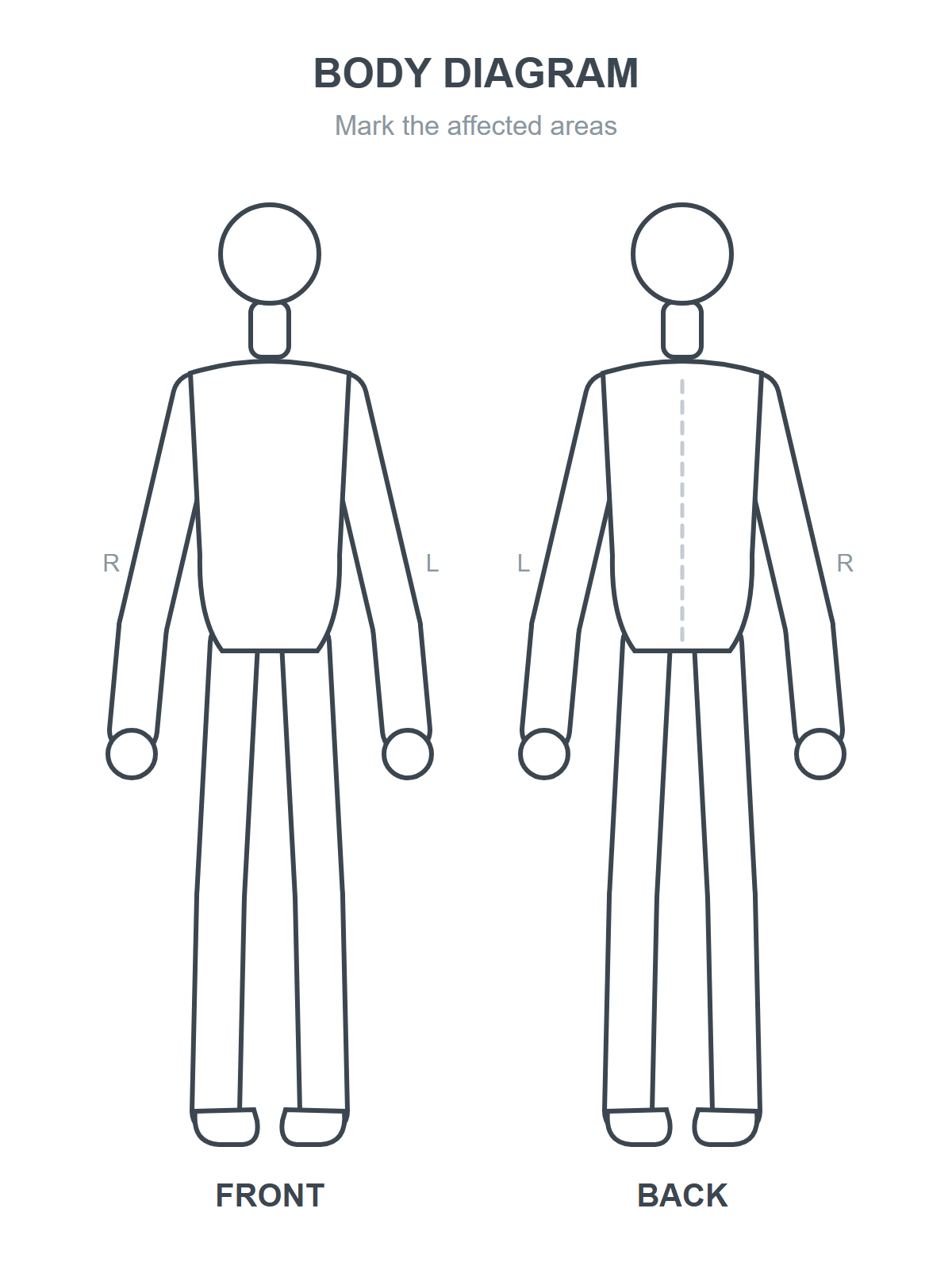 Body diagram drawing template