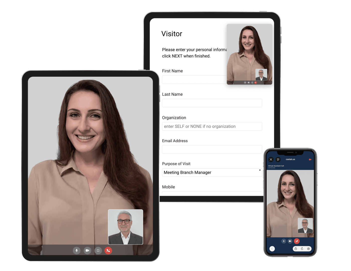 Virtual Assistant live video reception on an unattended kiosk
