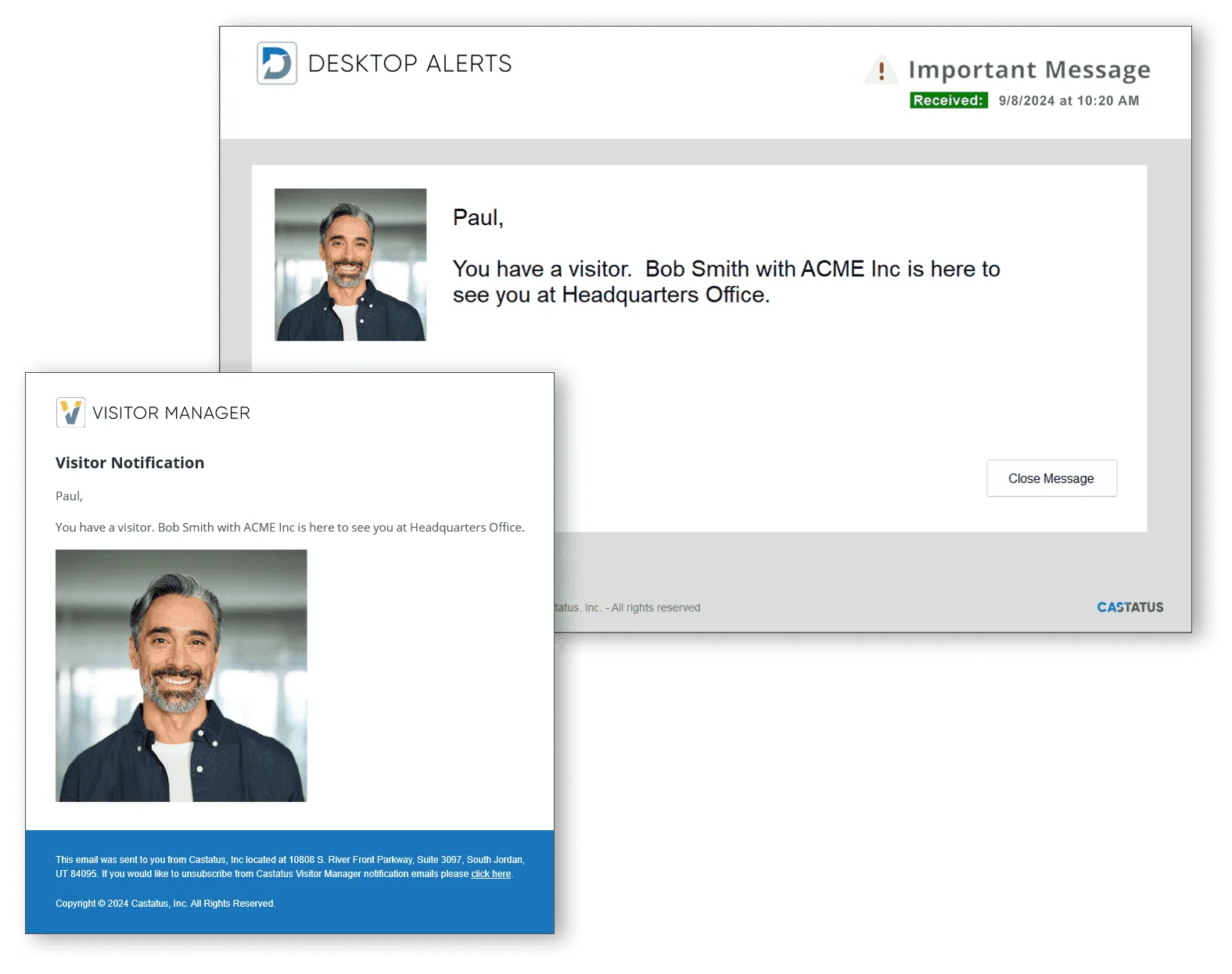 Visitor Manager Notifications